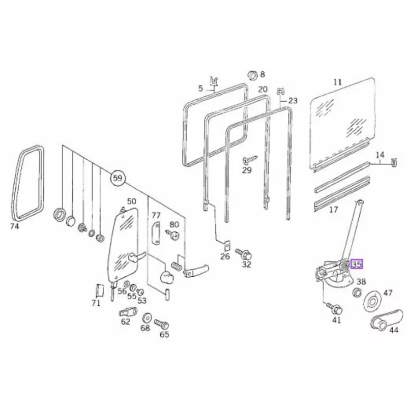 Máquina De Vidro Porta Direito Mb Fpn Cabine Avançada Hpn