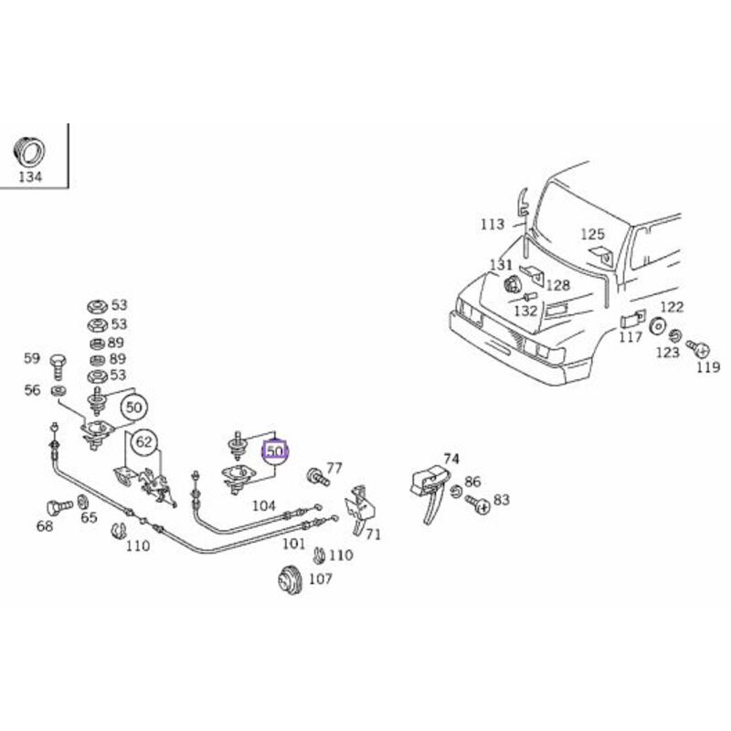 Fechadura Inferior Capô Mercedes Hpn/1418/1620 Após 2000