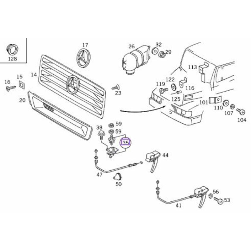 Fechadura Tranca Capô Inferior Compatível Mb 1214 1618 Hpn