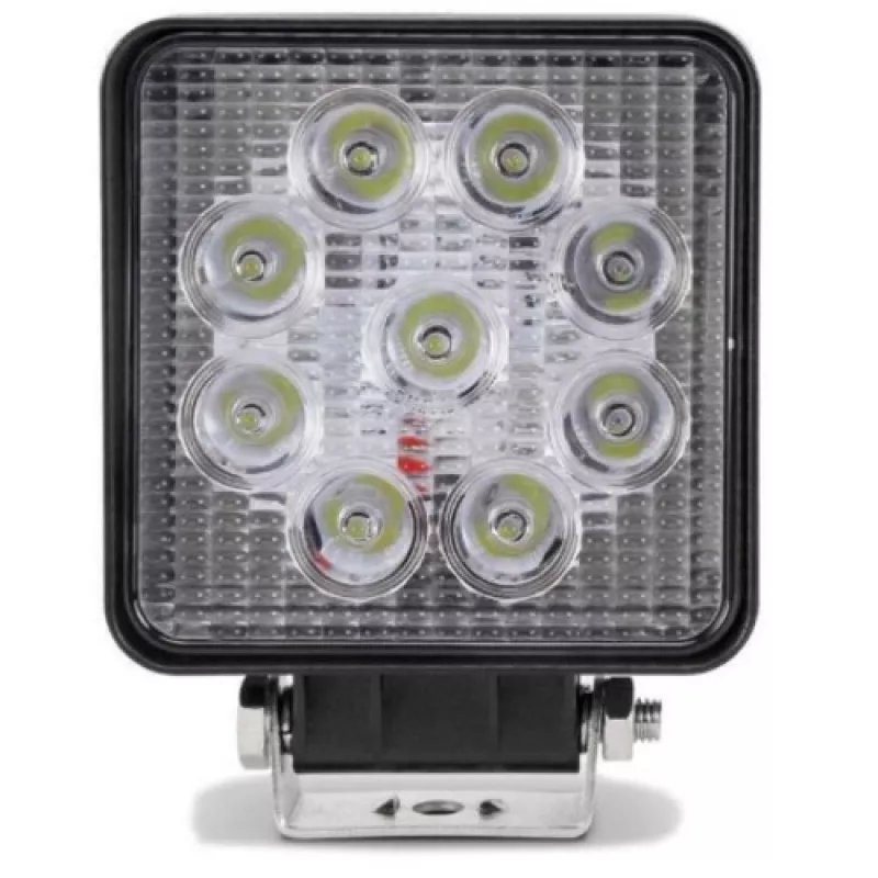 Farol De Milha Quadrado 9 Leds Bivolt 22mm Slim Branco