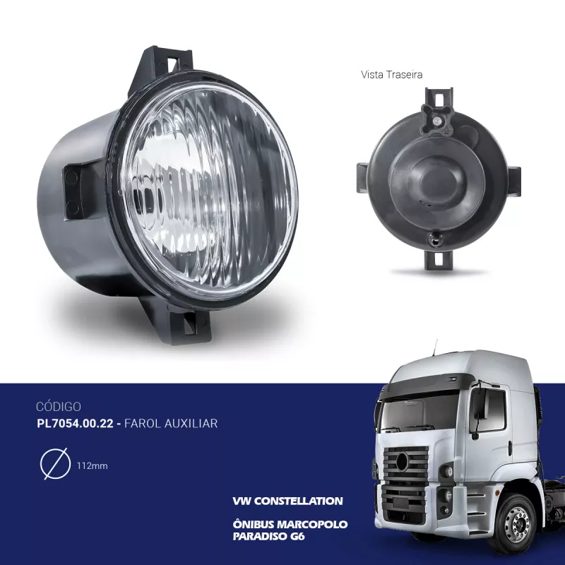 Farol De Milha Auxiliar Volkswagem Constelation E Marcopolo Paradiso G6 2006 Em Diante