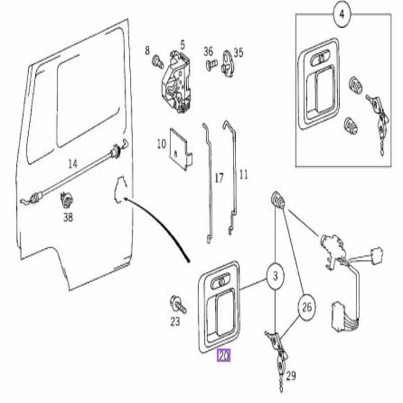 Macaneta Externa Da Porta Dianteira Dir Mb Atron Fpn Hpn