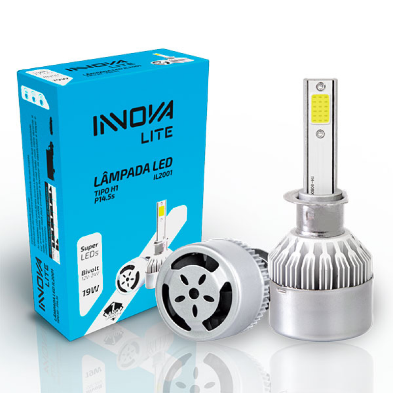 Par De Lampadas Led H1 Branco Frio 6000k Bivolt