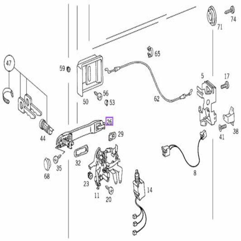 Maçaneta Externa Porta Lateral Meio Sprinter 97 A 2012