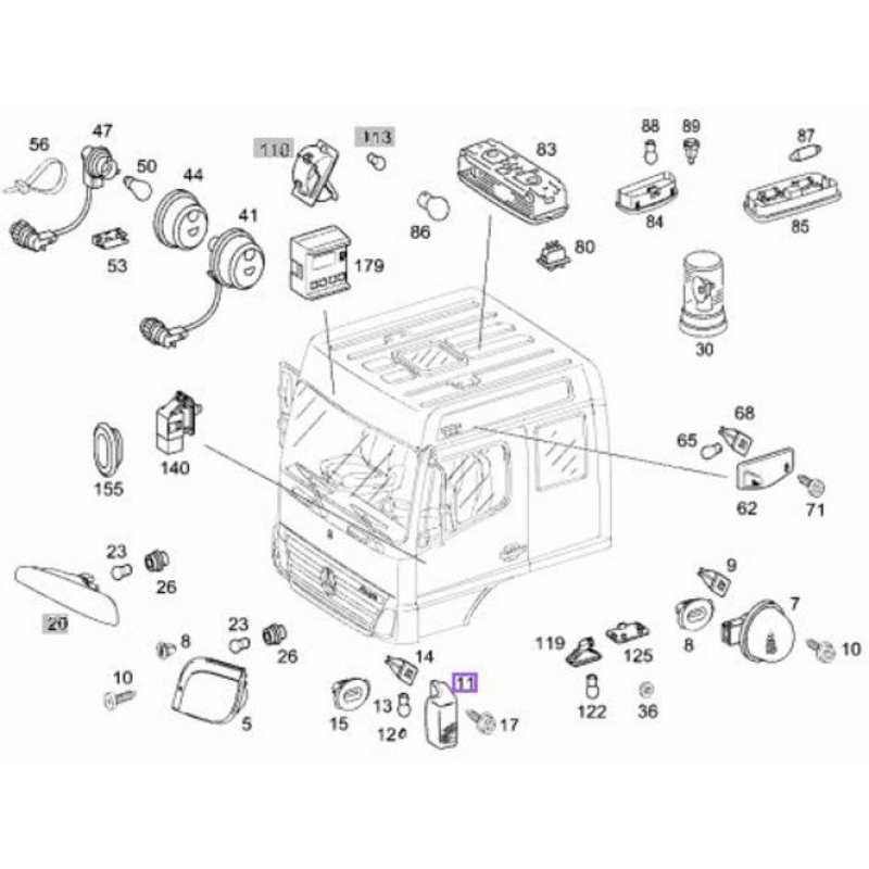 Lanterna Direcional Estribo Esquerdo Mb Atego Am Em Acrilico