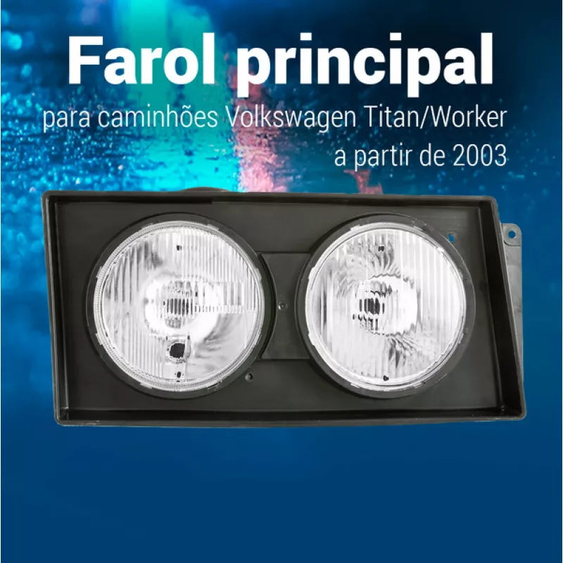 Farol Principal Com Foco Duplo Volkswagem Titan E Worker Duplo Esquerdo