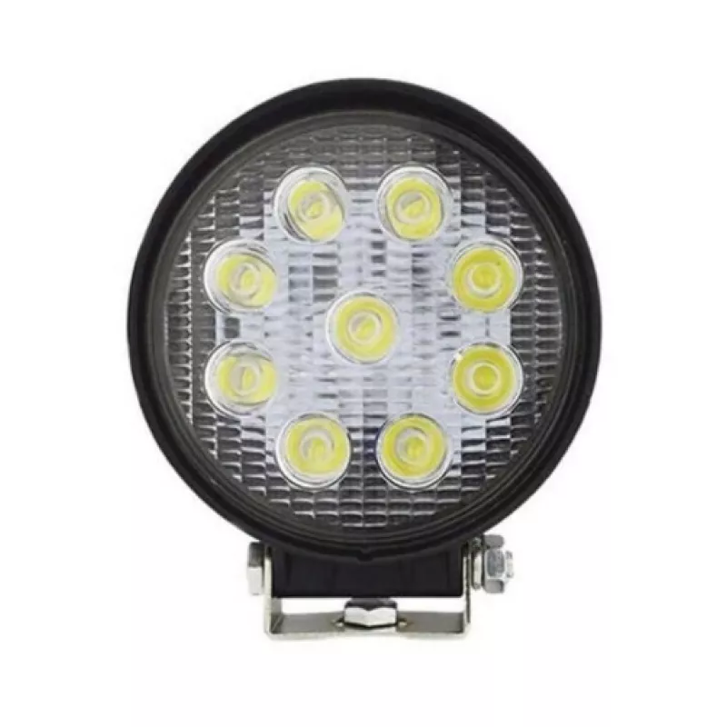 Farol De Milha Redondo 9 Leds Bivolt 22mm Slim Branco