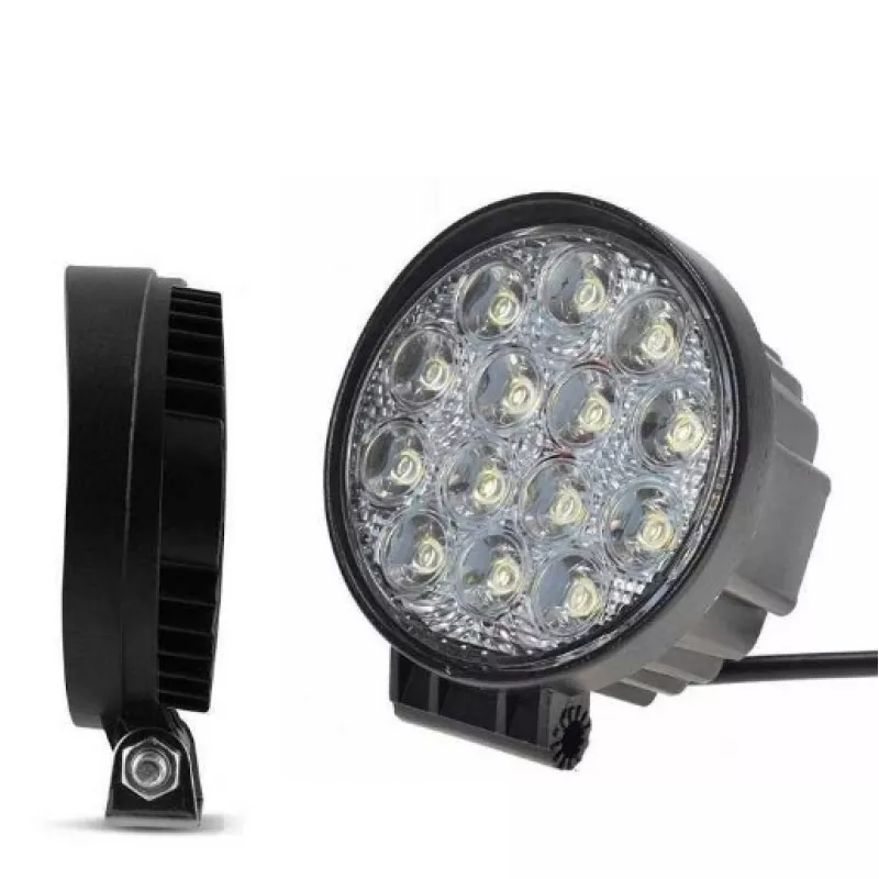Farol Auxiliar 14 Leds Redondo Bivolt 35mm Grosso 42 Wats