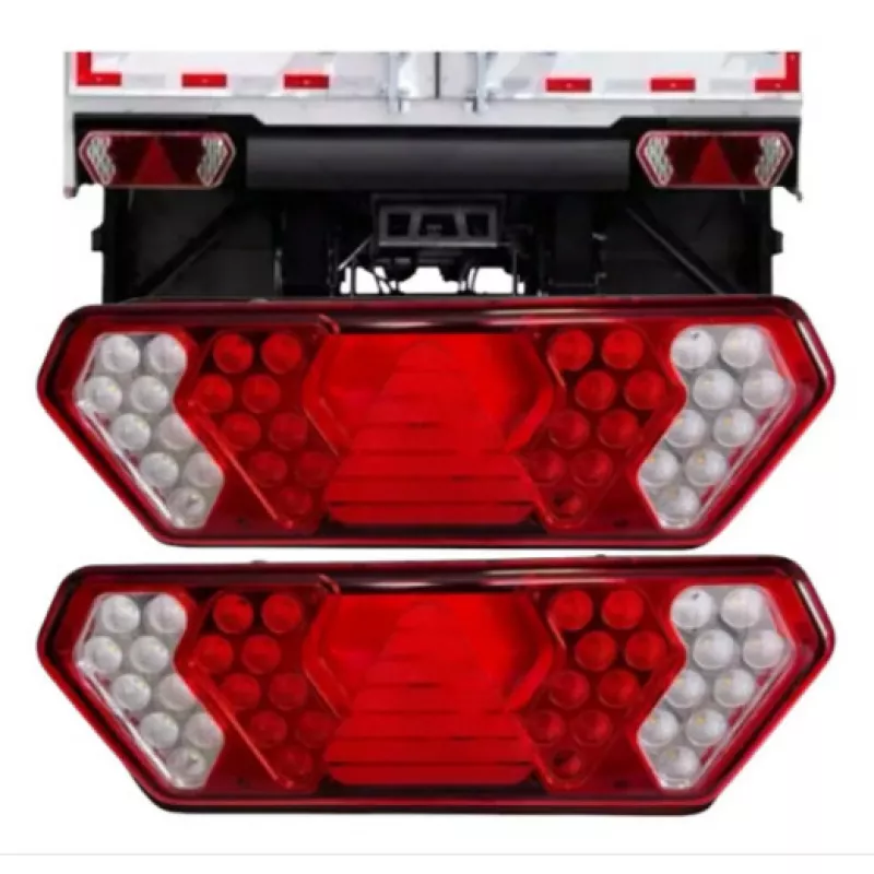 PAR LANTERNA TRASEIRA GUERRA LED CAMINHãO 12V 24V BIVOLT + CHICOTE