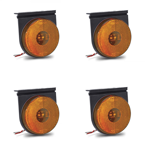 KIT 4 LANTERNA LATERAL CARRETA RANDON LED BIVOLT LARANJA
