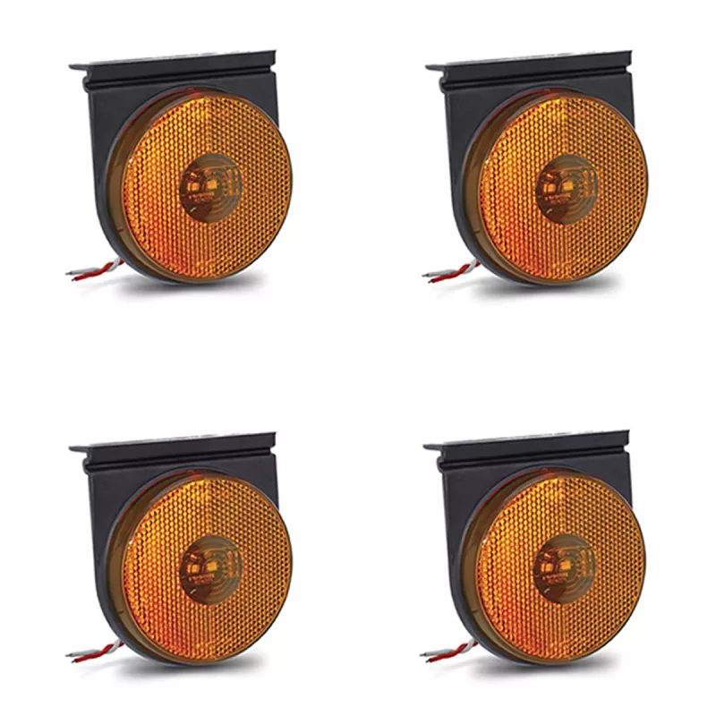 KIT 4 LANTERNA LATERAL CARRETA RANDON LED BIVOLT LARANJA